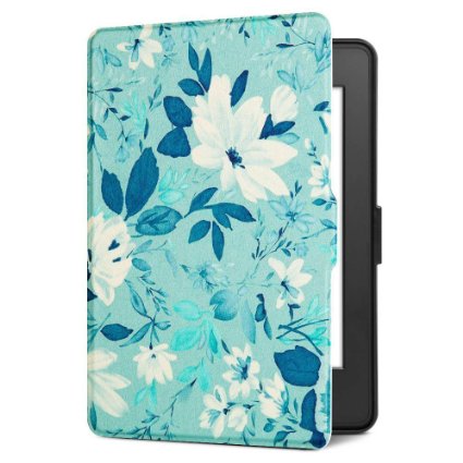 Ayotu Colorful Shell for Kindle Paperwhite E-reader Auto Wake and Sleep Smart Protective Cover,For (2012/2013/2014/2015/New Amazon Kindle Paperwhite 300 PPI), Painting Series K5-09 The Flowers