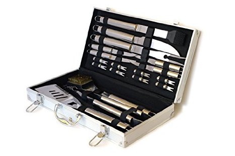 Culina® BBQ 18 pcs Stainless Steel in Elegant Aluminum Stow Case