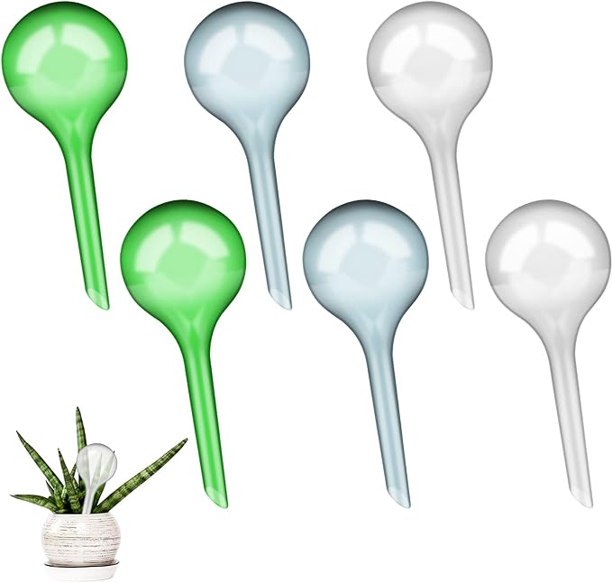 AhlsenL 6 Pcs Plant Watering Bulbs, 5cm Self Watering Globes Automatic Watering Spikes Watering Device Drip Ball, Garden Waterer Self Watering System for Indoor Outdoor Plants