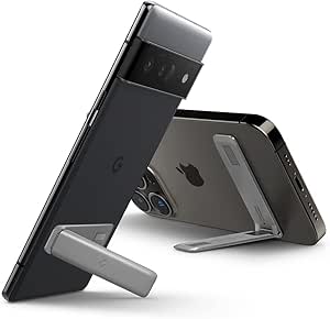 Spigen U102 Mini Universal Kickstand, Vertical and Horizontal Stand Adjustable Angles Compatible with Any Cell Phone - Silver