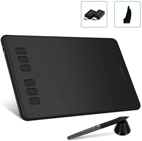 Huion Inspiroy H640P Graphics Drawing Tablet Digital Pen Tablet Battery-Free Stylus with 8192 Levels and 6 Express Keys for PC and Mac