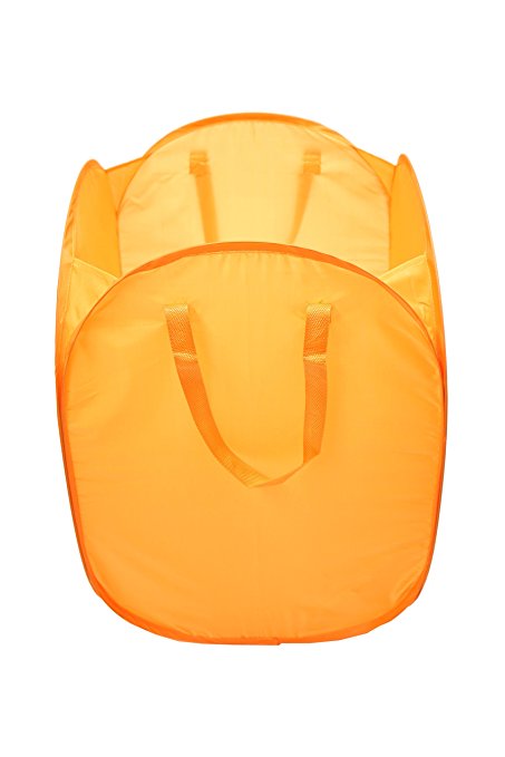 Cart&supply Coin Laundry Hamper (Orange)with Mesh Lingerie Delicates Wash Bag (Orange)