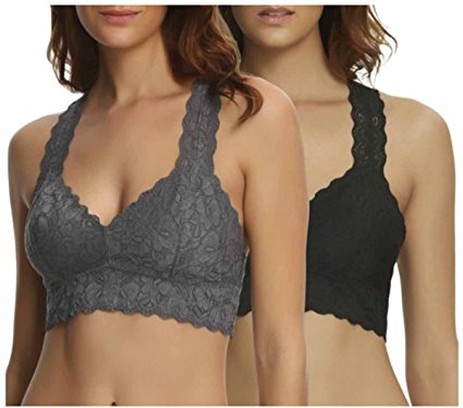 Felina Women's Lace Racerback Bralette (Pack of 2)