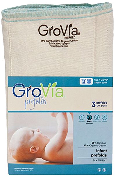 GroVia Prefold Cloth Diaper (Size 2)
