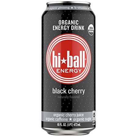 Hiball Energy Organic Juice Drink, Black Cherry, 16 Ounce, 12 Count