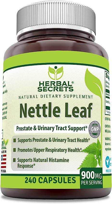 Herbal Secrets Nettle Leaf 900 Mg Per Serving 240 Capsules Supplement - Supports Urinary Tract and Prostate -Supports Upper Respiratory Health