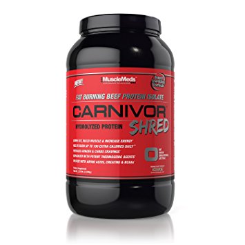 MuscleMeds Carnivor Shred Fat Burning Hydrolized Beef Protein Isolate, Chocolate, 2.28 Pound