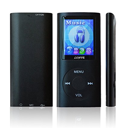 Lonve Music Player 16GB MP4/MP3 Player Black 1.81'' Screen MP4 Music/Audio/Media Player with FM Radio