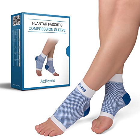 Activene Plantar Fasciitis Socks - Foot Sleeves | Extra Compression for Heels and Arch Support | Made for Heel Spur, Achilles Tendon, Pain & Swelling Relief | 1 Pair (2 Socks) with Gift Box | (Small)