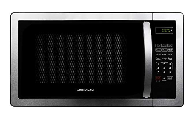 Farberware Classic FMO11AHTBKB 1.1 Cu. Ft. 1000-Watt Microwave Oven with LED Lighting, Stainless Steel