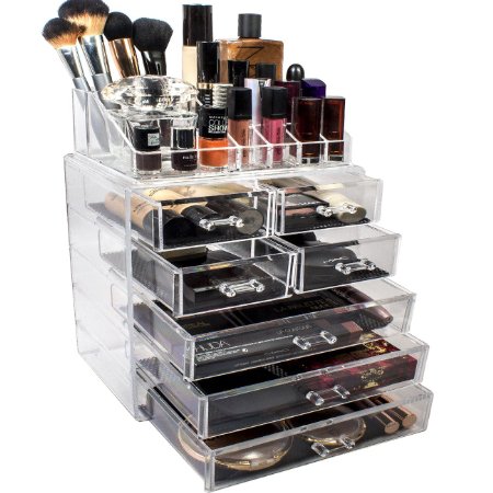 Sorbus® Acrylic Cosmetics Makeup and Jewelry Storage Case Display Set (Set Style 1)