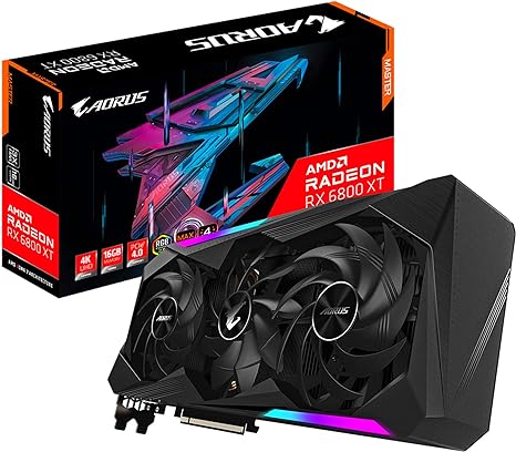 AORUS AMD Radeon RX 6800 XT Master Type C 16G Graphics Card, 16GB GDDR6 Memory, Powered by AMD RDNA 2, HDMI 2.1, USB Type-C, MAX-Covered Cooling, GV-R68XTAORUS M-16GC