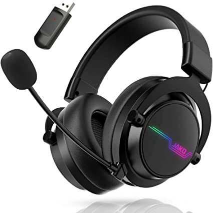 Wireless 3-in-1Gaming Headset JAKO V8 for Professional Gamer, 2.4GHz-USB, 5.0GHz Bluetooth, Wired Mode, 7.1 Headphones Music/Game Mode with Mic for PS4, PS5, PC, Switch, Wired for Xbox Controller