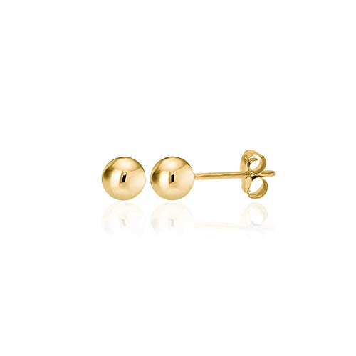 14K Yellow Gold Filled Round Ball Stud Earrings Pushback Available from 2mm - 9mm