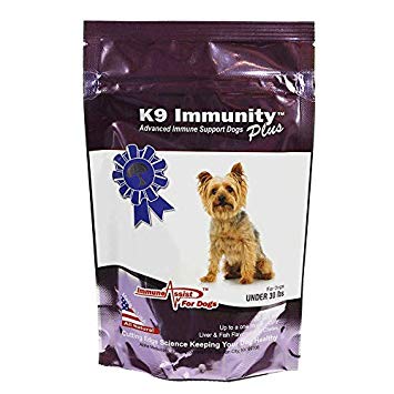 Aloha Medicinals - K9 Immunity Plus - Potent Immune Booster for Dogs Under 30 Pounds - Certified Organic – Mushroom Enhanced Supplement - Veterinarian Recommended Dog Health Supplement – (30 Chews)