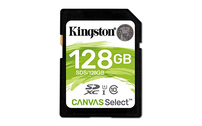 Kingston Canvas Select 128GB SDHC Class 10 SD Memory Card UHS-I 80MB/s R Flash Memory Card (SDS/128GB)