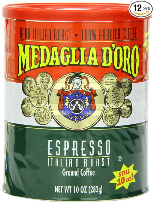 Medaglia D'Oro Italian Roast Espresso Coffee, 10 Ounce (Pack of 12)