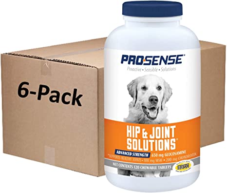 ProSense Advanced Strength for Dogs Glucosamine Chew Tablets, Hip and Joint Solutions (1 CASE of 6 Individual Packs of 120 Count)