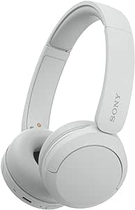 Sony WH-CH520 Best Wireless Bluetooth On-Ear Headphones with Microphone for Calls and Voice Control, Up to 50 Hours Battery Life with Quick Charge Function, Includes USB-C Charging Cable - White