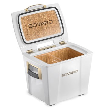 Sovaro Luxury Cooler, White/Gold, 30 quart