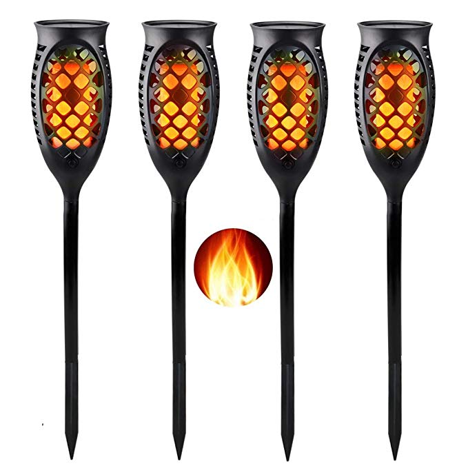 Outdoor Solar Light Waterproof 99LED Flickering Flame Torch Light with3 Installation Ways & 3 Lighting Modes Auto On/Off Dusk to Dawn forWall Patio Pathway Garden Decorations [2018 Upgraded] (4)