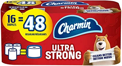 Charmin Ultra Strong Toilet Paper, 16 Triple Roll Bath Tissue = 48 Regular Rolls