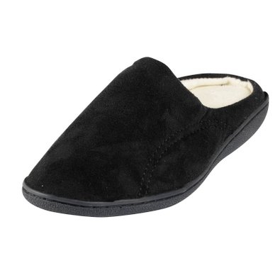 Mens Slip On Slippers Modern Design Faux Sueded Outer Non Slip Sole Warm Lining