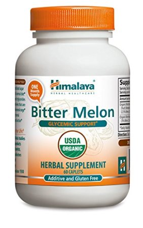 Himalaya Organic Bitter Melon/Karela, 60 Caplets for Glycemic, Pancreatic Support & Weight Management 660mg