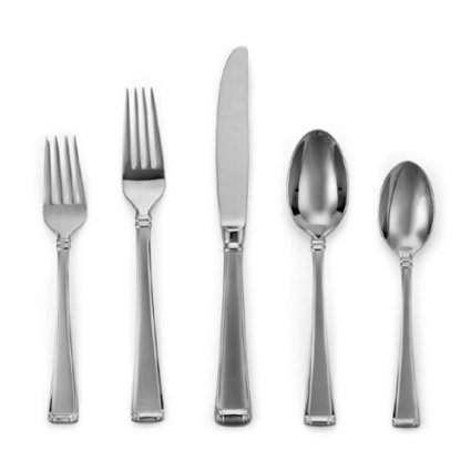 Gorham Column Frosted Stainless Flatware 5-Piece Place Setting, Service for 1
