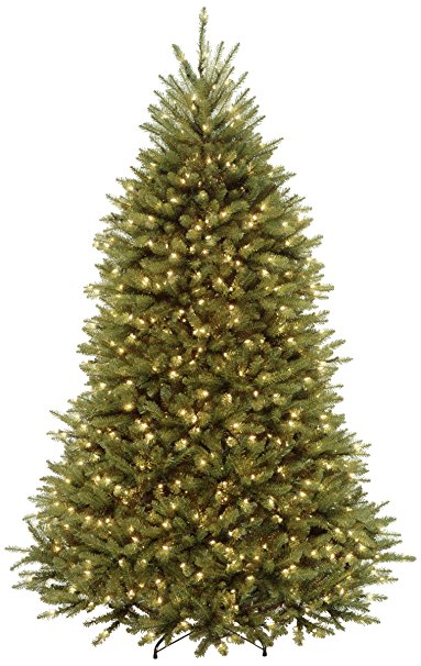 National Tree 7-Feet Dunhill Fir Tree, Hinged, 700 Clear Lights (DUH-70LO)