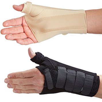 Actesso Wrist Thumb Support Brace with metal wrist and thumb Splint - Ideal for injuries to the thumb, Scaphoid fractures, Carpal Tunnel, and Sprains - Beige or Black