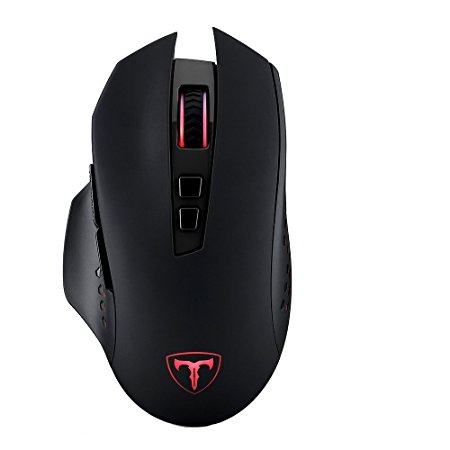 Pictek Gaming Mouse, Wireless Gaming Mouse, LED Optical Mouse 2.4GHZ 7-Button with 5 Adjustable DPI (800/1200/1600/2000/4800) and Energy-saving Chip for Windows, Mac etc.