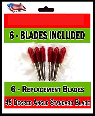 Standard Replacement 45 Degree Angle Cutting Blades for Craft Cutting Machines Compatible with Bridge Cricut Air Expression 2 Explore Maker Refine Cutters Includes 6 Blades