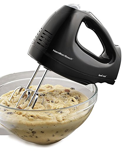 Hamilton Beach Hand Mixer with Snap-on Case, Black