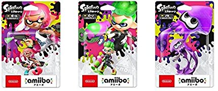 Splatoon 2 amiibo 3 sets (Girl Neon Pink, Boy Neon Green, Squid Neon Purple) (Splatoon series)