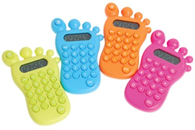 One Foot Shaped Calculator (Assorted Colors) - 5"