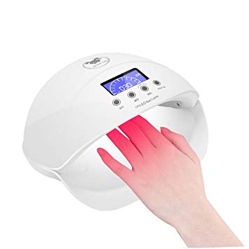 MINI LOP Newest 50W UV LED Nail Lamp Nail Dryer UV Gel Light with Sensor and LCD Display (White)