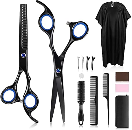 Lictin Hair Cutting Scissors Set,14 Pcs Hair Scissors Professional Hairdressing Shears and Thinning Scissors kit Home/Salon/Barber Shears Kit For Men Women and Pet