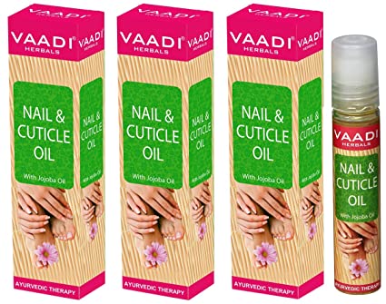 Vaadi Herbals Nail and Cuticle Oil with Jojoba Oil, 10mlx3