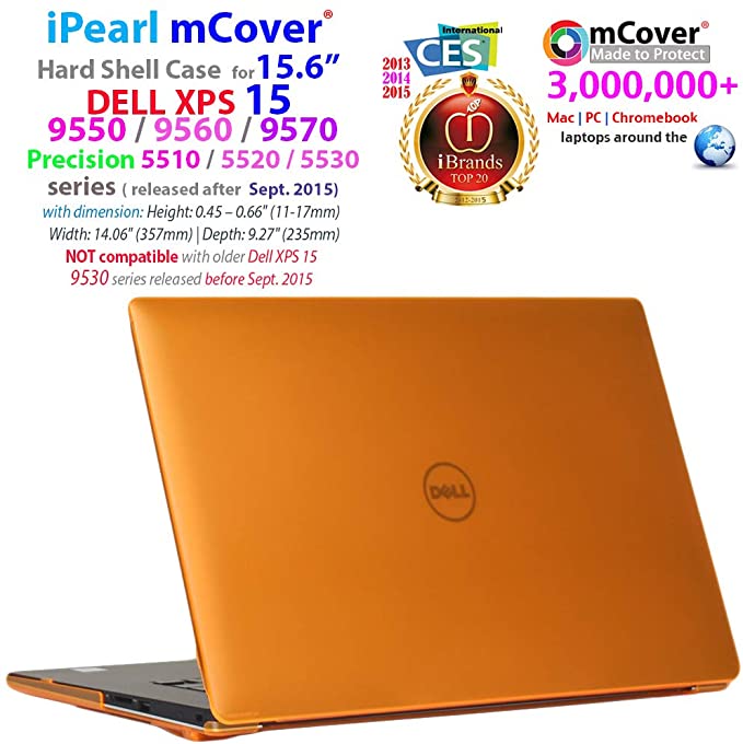 iPearl mCover Hard Shell CASE for 15.6" Dell XPS 15 9550/9560 / 9570 / Precision 5510/5520 / 5530 Series (Released After Sept. 2015) Laptop Computer - Orange