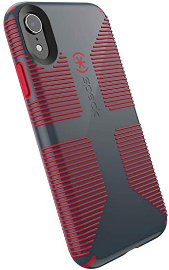 Speck Products CandyShell Grip iPhone XR Case, Charcoal Grey/Dark Poppy Red