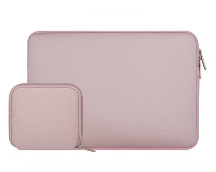 Mosiso Laptop Sleeve, Water-resistant Neoprene Case Bag Cover for 12.9 iPad Pro / 13.3 Inch Notebook Computer / MacBook Air / MacBook Pro with Small Case for MacBook charger or Magic Mouse, Baby Pink