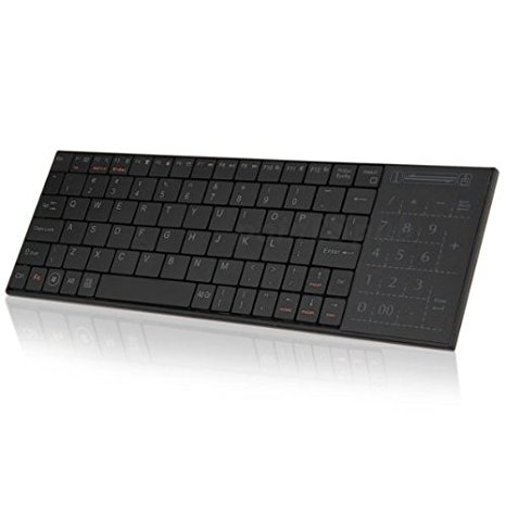 LIIR Bluetooth Keyboard with Built-in Multi-touch Touchpad Numeric Keypad For Windows,Mac OS, Linux,IOS