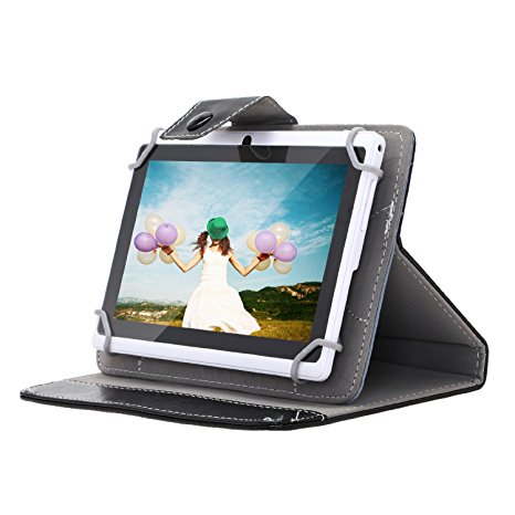 7 inch Tablet Protective Case, Stand Holder,Portable Foldable and Solid Stand Case Compatible with All Universal 7 inch 16:9 Tablets PC(Black)
