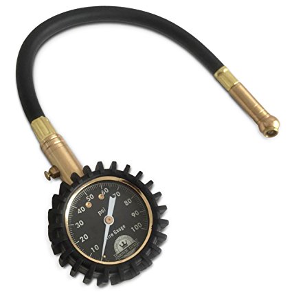 Motor Luxe Tire Pressure Gauge 100 PSI - Accurate Heavy Duty Dial For Your Car Truck and Motorcycle - 4 Free Valve Caps