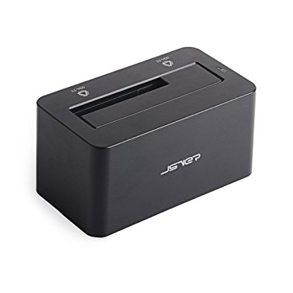 JSVER USB 3.0 to SATA External Hard Drive Docking Station for 2.5 3.5 Inch HDD SSD SATA I II III, 8TB Support and Tool Free