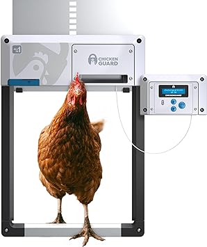 CHICKENGUARD Automatic Chicken Coop Door Opener with Timer/Light Sensing, Battery Operated or Electric Powered, Winter Mode and Extension kit, All in One Predator Safe Chicken Run Accessories