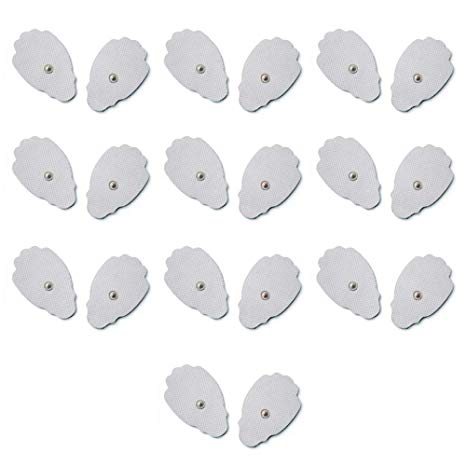 Hand Shape Conductive Electrodes Pads Use For TENS/EMS Unit, Set of 20 Pcs (10 Pairs),Size 2.95 * 1.77inches With Button 3.5mm