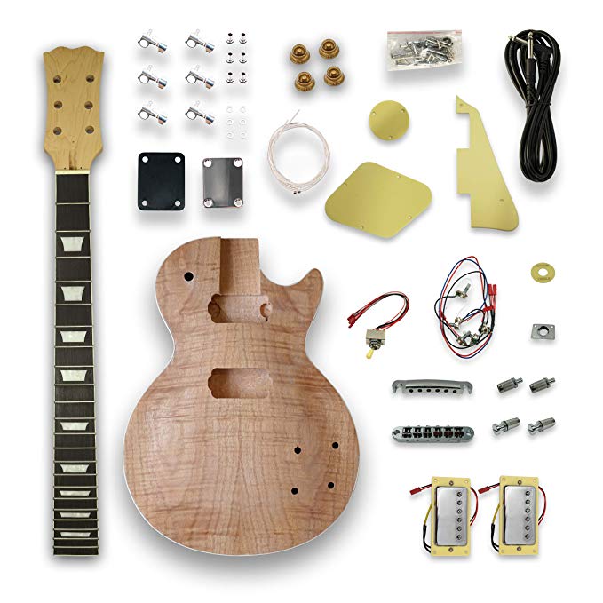 DIY Electric Guitar Kits For LP Guitar, Okoume Body, Maple Neck,Composite Ebony Fretboard