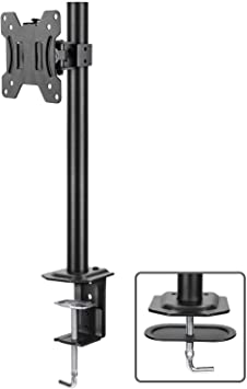 HUANUO Single Monitor Mount, LCD Computer Monitor Stand for13 inch to 32 inch Screen, Adjustable Height, Tilt, Swivel, Rotation, Weight up to 17.6lbs